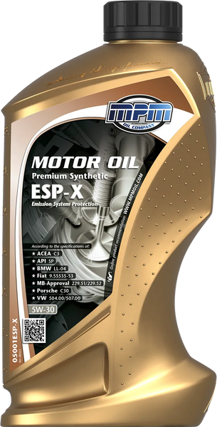 Олива MPM Motor Oil 5W-30 Prem.Synth.ESP-X 1 л 05001ESP-X фото