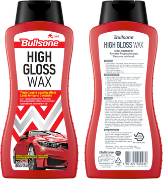 Захисна поліроль з ефектом рідкого скла Bullsone HIGH GLOSS WAX 500ml (16.91oz) WAX-196-00001 фото