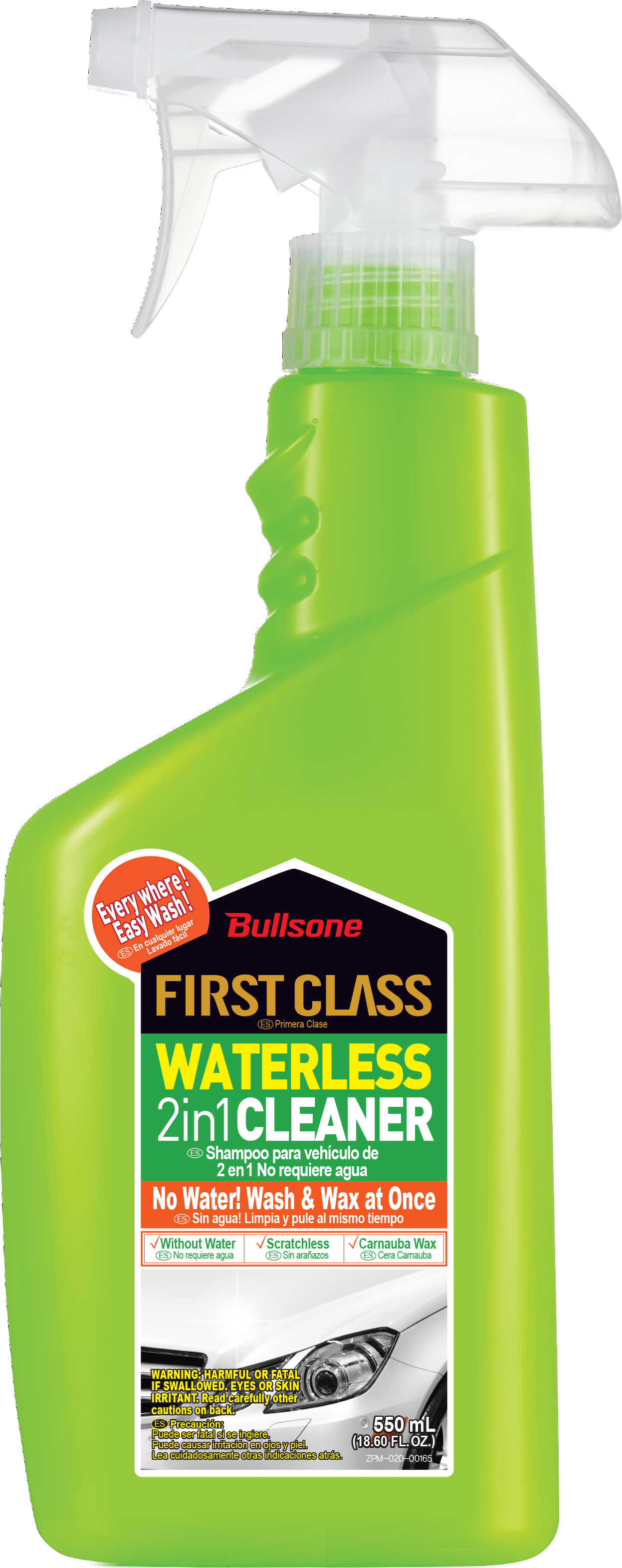 Безводний шампунь Waterless 2 in 1 cleaner 550ml(16.9 oz / Eng-Esp PKG)