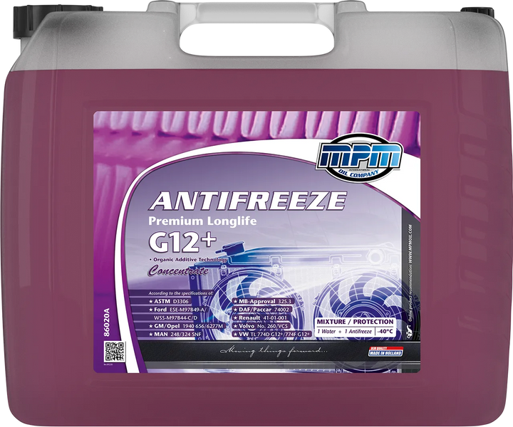 Охолоджуюча рідина MPM Antifreeze Prem.Longlife G12+Concentrate 20л 86020A фото