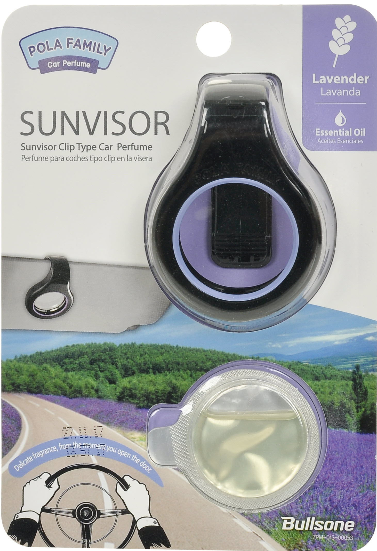 Освіжувач повітря з кріпленням на козирьок Bullsone POLA FAMILY SUNVISOR LAVENDER_4мл