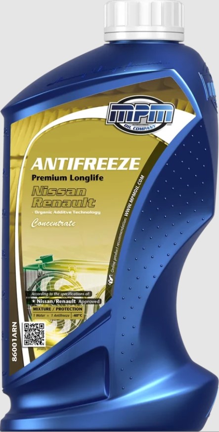 Охолоджуюча рідина MPM Antifreeze Prem.Longlife Renault/Nissan concentrate 1л