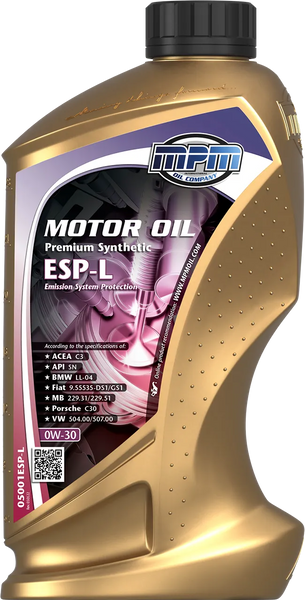 Олива MPM Motor Oil 0W-30 Prem.Synth.ESP-L 1 л 05001ESP-L фото