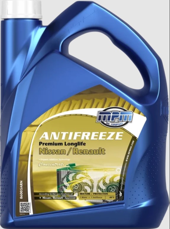 Охолоджуюча рідина MPM Antifreeze Prem.Longlife Renault/Nissan concentrate 5л