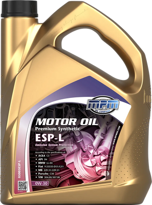 Олива MPM Motor Oil 0W-30 Prem.Synth.ESP-L 5 л 05005ESP-L фото