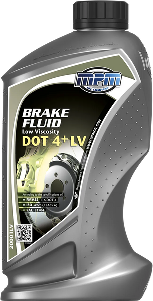 Гальмівна рідина MPM Brake Fluid Low Viscosity DOT 4+ LV 1л 20001LV фото