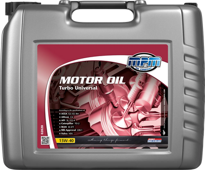 Олива MPM Motoroil 15W-40 Turbo Universal 20л 02020 фото