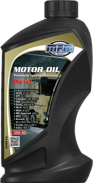 Олива MPM Motoroil 10W-40 Premium Synthetic Diesel 1л 05001A фото