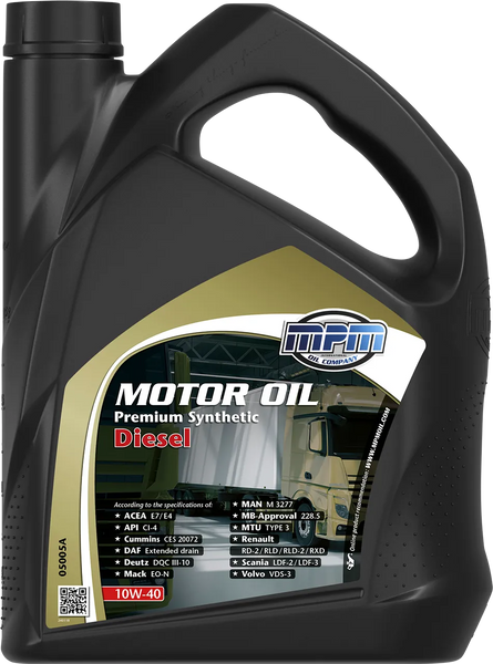 Олива MPM Motoroil 10W-40 Premium Synthetic Diesel 5л 05005A фото